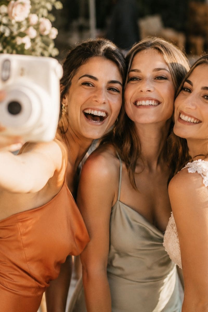 3 copines qui se prennent en photo mariage