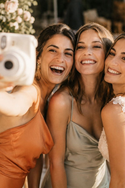 3 copines qui se prennent en photo mariage