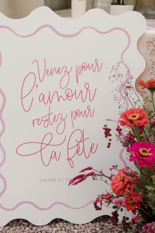 Panneau personnalisé mariage grand format | Location