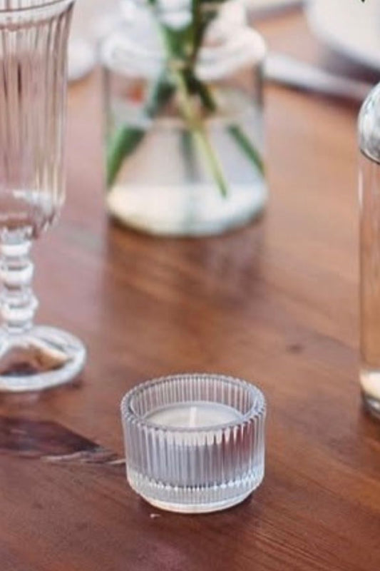 photophores en verre sur table de mariage -aprilamour 