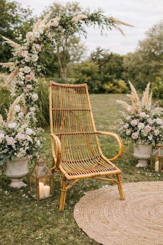 Fauteuil rotin mariage